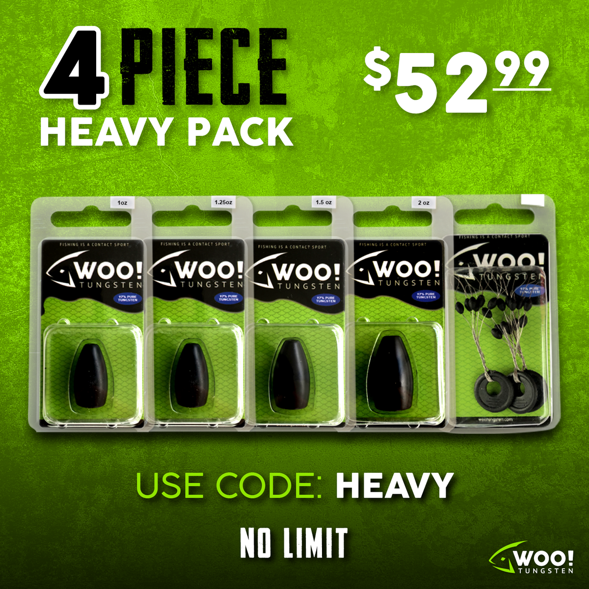 HEAVY PACK - Every Size Between 1 oz and 2 oz (Black) - USE CODE HEAV –  WOO! Tungsten Canada