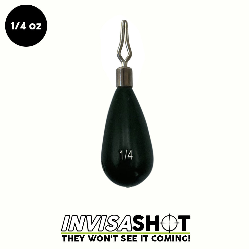 INVISASHOT 1/4 oz Green Pumpkin Painted Tungsten Drop Shot Weight