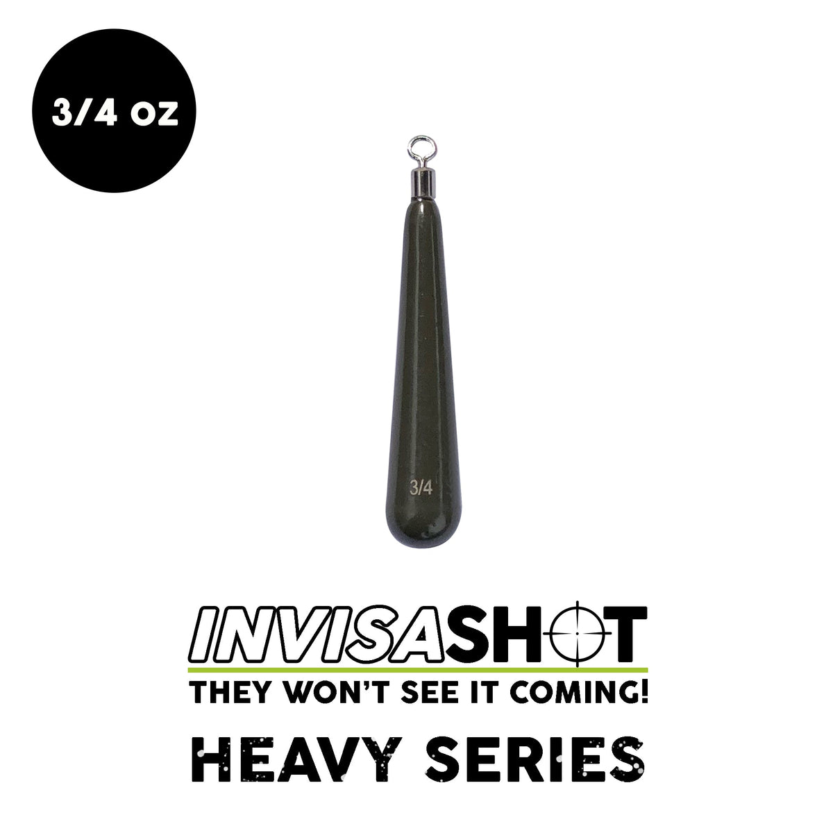 1 oz HEAVY SERIES INVISASHOT Tungsten Drop Shot Weight - Closed