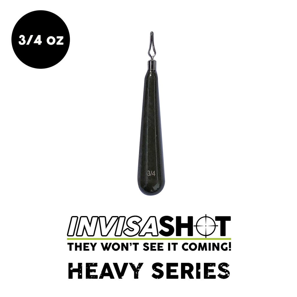 3/4 oz HEAVY SERIES INVISASHOT Tungsten Drop Shot Weight - Clip On (1 pack)
