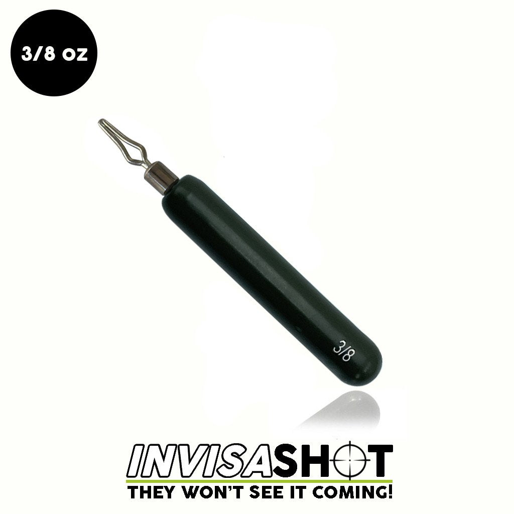 INVISASHOT 3/8 oz Green Pumpkin Painted Tungsten Drop Shot Weight